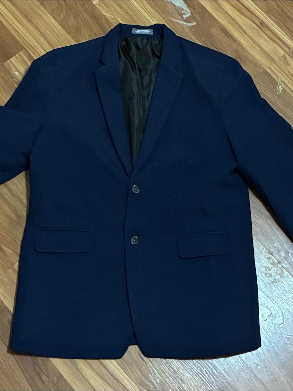 Men's Navy Blazer - Classic Two-Button Suit Jacket